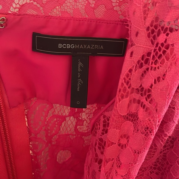 BCBG Maxazria Pink Lace Cut-Out Mini Dress Size 0 - Picture 6 of 8